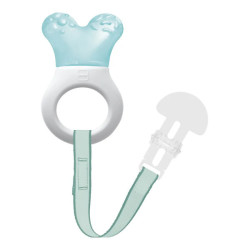 Mordedor refrescante Mam con clip azul a partir de 2 meses