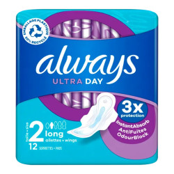 Toallas higiénicas Always Ultra Day 12 talla 2 largo