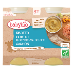 Babybio risotto puerro centro-val de loire salmón 2 x 200gr