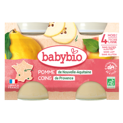 Babybio manzana y membrillo a partir de 4 meses envase de 2x130g