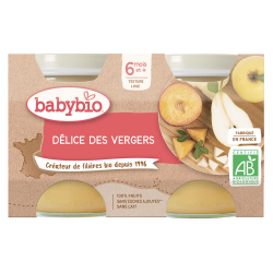 Babybio Délice des Vergers a partir de 6 meses 2x130gr