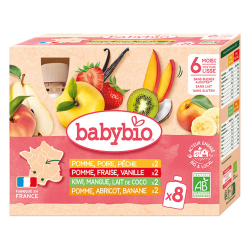 Babybio multiparfums biberones de frutas a partir de 6 meses 8x90gr