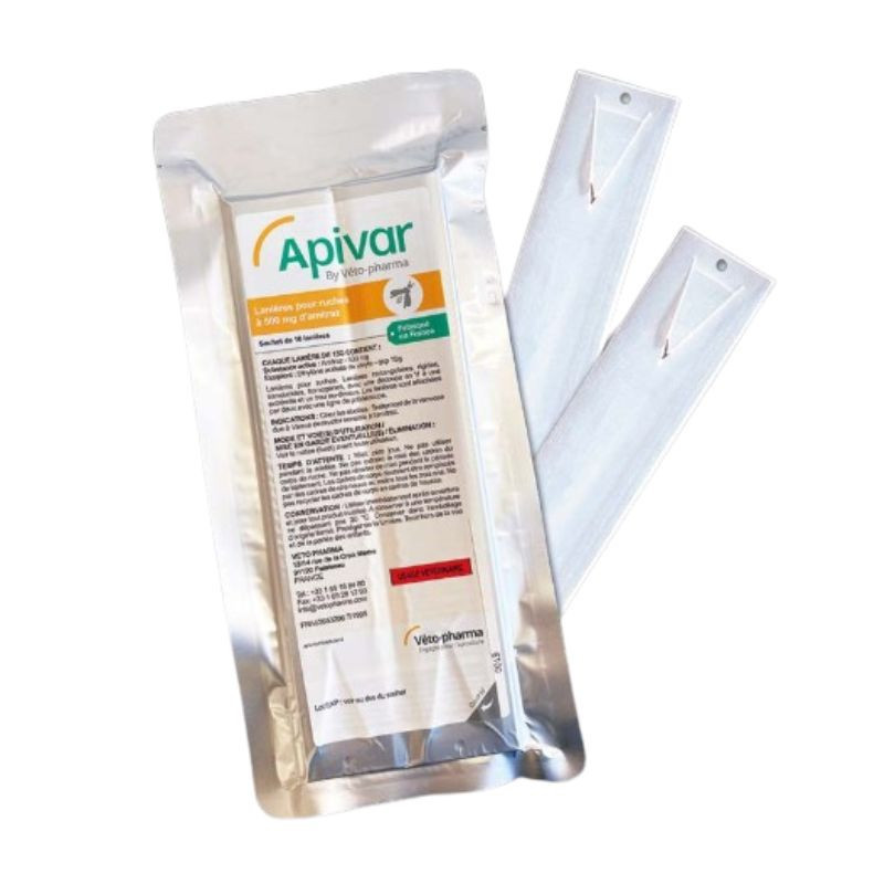 Apivar 10 Tiras Antivarroa para Abejas