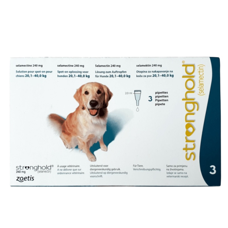 Stronghold 240 mg para perros grandes (20–40 kg) – 3 pipetas Stronghold 240 mg para perros grandes (20–40 kg) – 3 pipetas