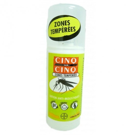 Cinq sur Cinq zones tempérées spray anti moustiques 100ml Cinq sur Cinq zones tempérées spray anti moustiques 100ml