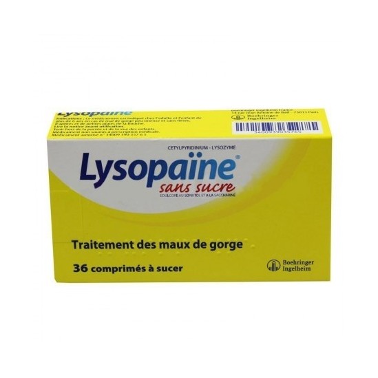 Lysopaïne miel citron sans sucre 36 comprimés à sucer Lysopaïne miel citron sans sucre 36 comprimés à sucer