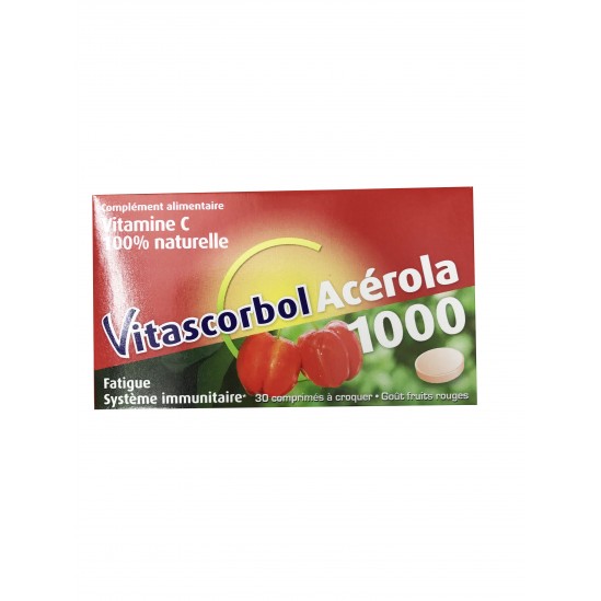 Vitascorbol Acerola 1000 mg Boîte 30 comprimés Vitascorbol Acerola 1000 mg Boîte 30 comprimés