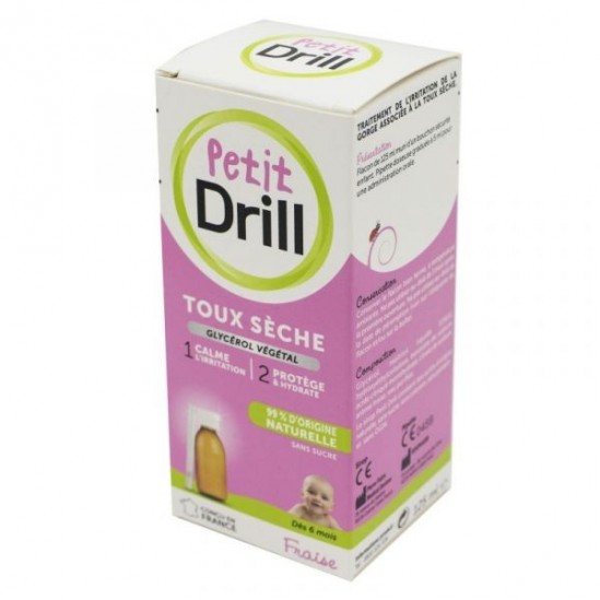Petit drill sirop toux sèche goût fraise 125ml Petit drill sirop toux sèche goût fraise 125ml