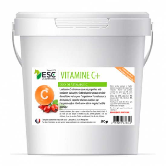 Esc laboratoire vitamine C+ soutien de l'effort du cheval 500g Esc laboratoire vitamine C+ soutien de l'effort du cheval 500g