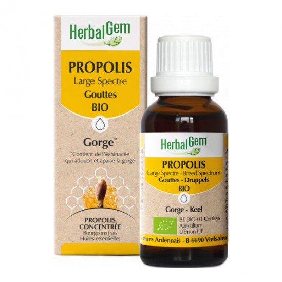 Herbalgem propolis large spectre gouttes bio 15ml Herbalgem propolis large spectre gouttes bio 15ml