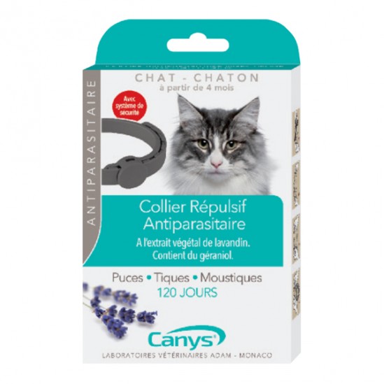 Asepta canys collier répulsif antiparasitaire chat et chaton Asepta canys collier répulsif antiparasitaire chat et chaton