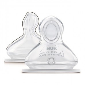 Nuk fc + 2 tétine flow control silicone 0-18 mois