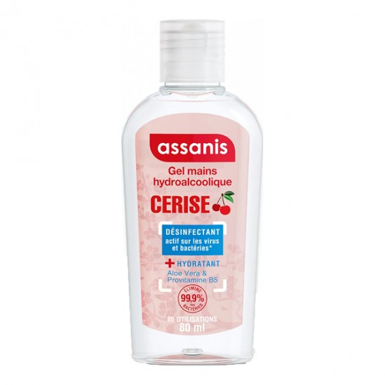 Assanis gel hydroalcoolique cerise 80ml Assanis gel hydroalcoolique cerise 80ml