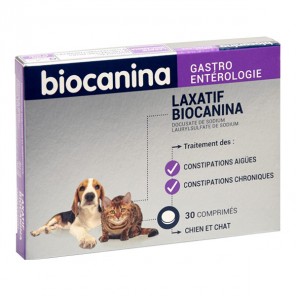 Biocanina gastroenterologie laxatif chien et chat 30 comprimés