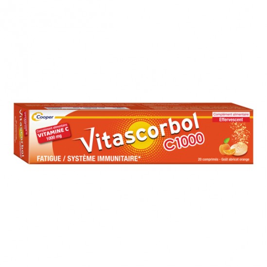 Vitascorbol vitamine C 1000mg 20 comprimés Vitascorbol vitamine C 1000mg 20 comprimés