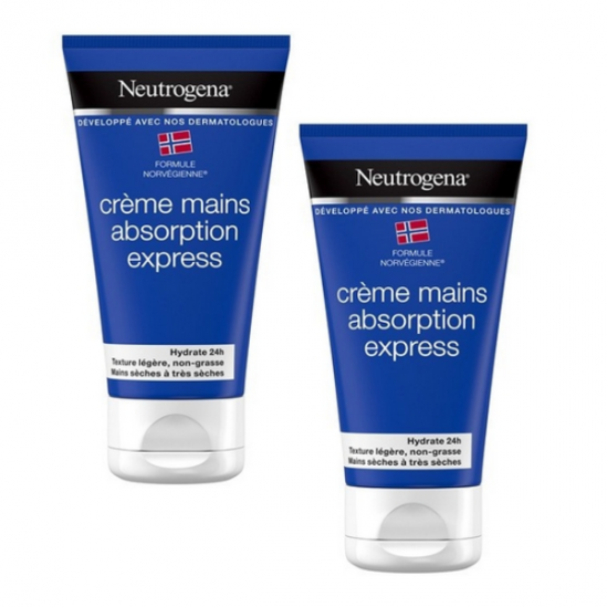 Neutrogena crème mains absorption express lot de 2 x 75ml Neutrogena crème mains absorption express lot de 2 x 75ml