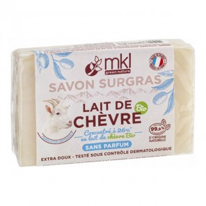 Mkl green nature lait de chèvre savon surgras sans parfum bio 100g