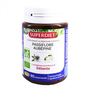 Superdiet passiflore aubépine bio 80 comprimés