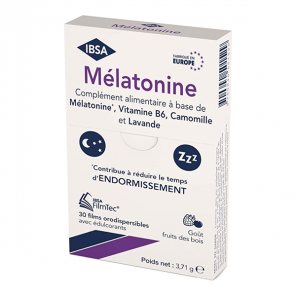 IBSA mélatonine filmtec boîte de 30 films orodispersibles