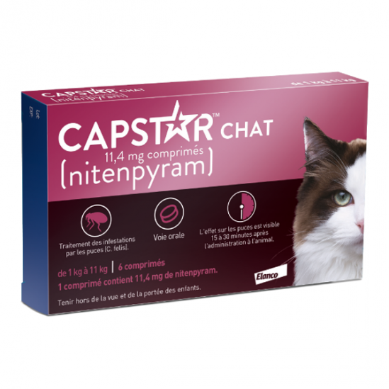 Capstar chat nitenpyram 6 comprimés Capstar chat nitenpyram 6 comprimés