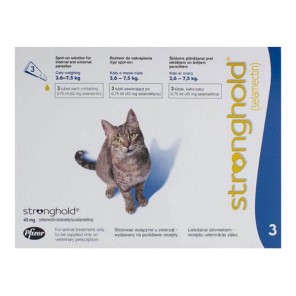 Stronghold 45 mg gatos medianos (2,6–7,5 kg) – 3 pipetas