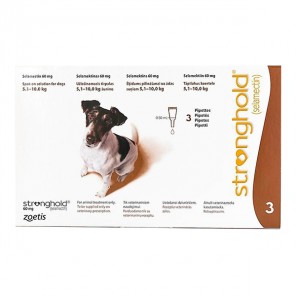 Stronghold 60 mg para perros pequeños (5,1–10 kg) – 3 pipetas