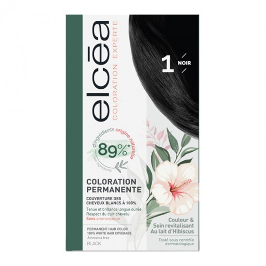 Elcéa coloration experte permanente kit noir bleuté 1.10 Elcéa coloration experte permanente kit noir bleuté 1.10