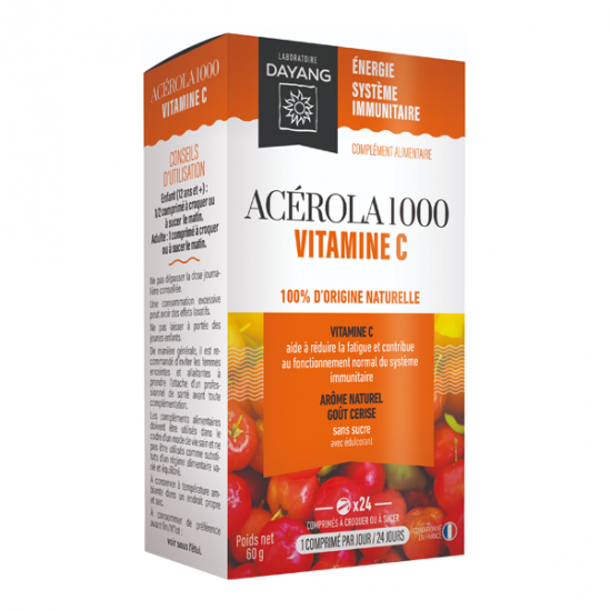 Dayang Acérola 1000 vitamine C 24 comprimés Dayang Acérola 1000 vitamine C 24 comprimés