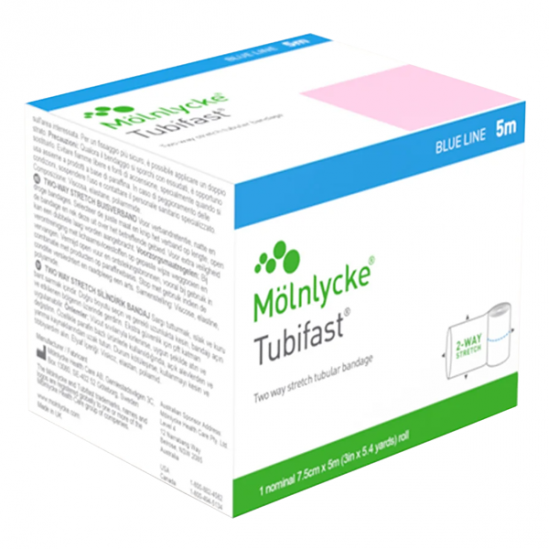 Molnlycke Tubifast 2-way stretch bandage bleu 7.5cm x 10m Molnlycke Tubifast 2-way stretch bandage bleu 7.5cm x 10m