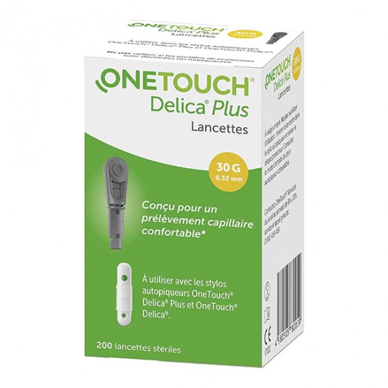 OneTouch Delica Plus Lancettes 200 lancettes stériles OneTouch Delica Plus Lancettes 200 lancettes stériles
