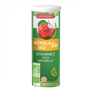 Superdiet acérola 500 bio 12 comprimés à croquer