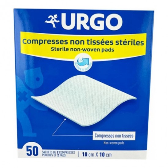 Urgo compresses stériles non tissées 10cmx10cm 50 sachets de 2 compresses Urgo compresses stériles non tissées 10cmx10cm 50 sachets de 2 compresses