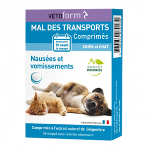 Vetoform mal des transports chien et chat 30 comprimés