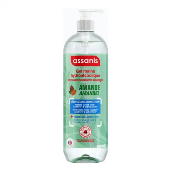 Assanis Gel mains hydroalcoolique amande 980ml