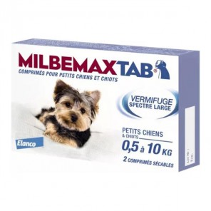 Elanco MilbemaxTab chiens 5 kg et + 2 comprimés