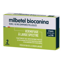 Biocanina Milbetel antiparasitario gato de más de 2 kg - 2 comprimidos