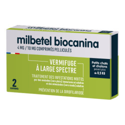 Biocanina Milbetel desparasitación pequeños gatos y gatitos +0,5kg - 2 comprimidos