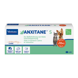 Virbac Anxitane S pequeño perro y gato caja de 30 comprimidos
