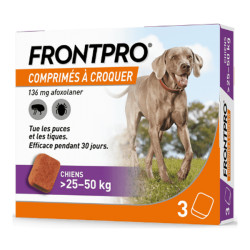 Frontpro repelente de pulgas y garrapatas para perros de 25-50 kg