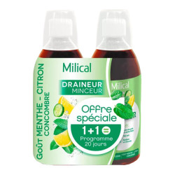 Milical Draineur Minceur Ultra sabor menta limón pack de 2 x 500ml
