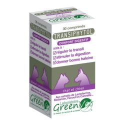 Greenvet Transiphytol confort digestivo para perros y gatos 30 comprimidos