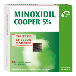Cooper Minoxidil 5% caída moderada del cabello 3 frascos de 60 ml